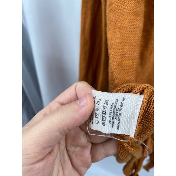 Free People orange linen oversized hooded sweater - Picture 6 of 6